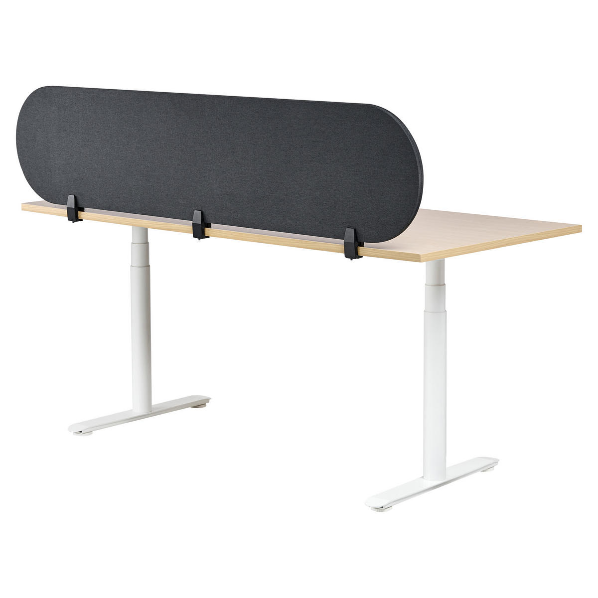 DĚLICÍ STĚNA NA STŮL 180/40 cm Tmavě šedá Sparky - tmavě šedá, textil (180/40/2cm) - Beliani