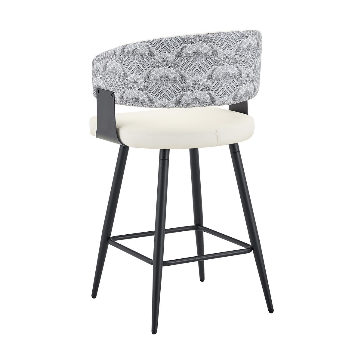 BARHOCKER DE-36674 2er Set mit PU-Bezug und Metallgestell Creme - Creme, Metall (47/94.5/46cm) - ComfortXL