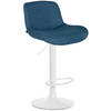 BARHOCKER Stoff blau - Blau/Weiß, Textil/Metall (50/85/50cm) - CLP