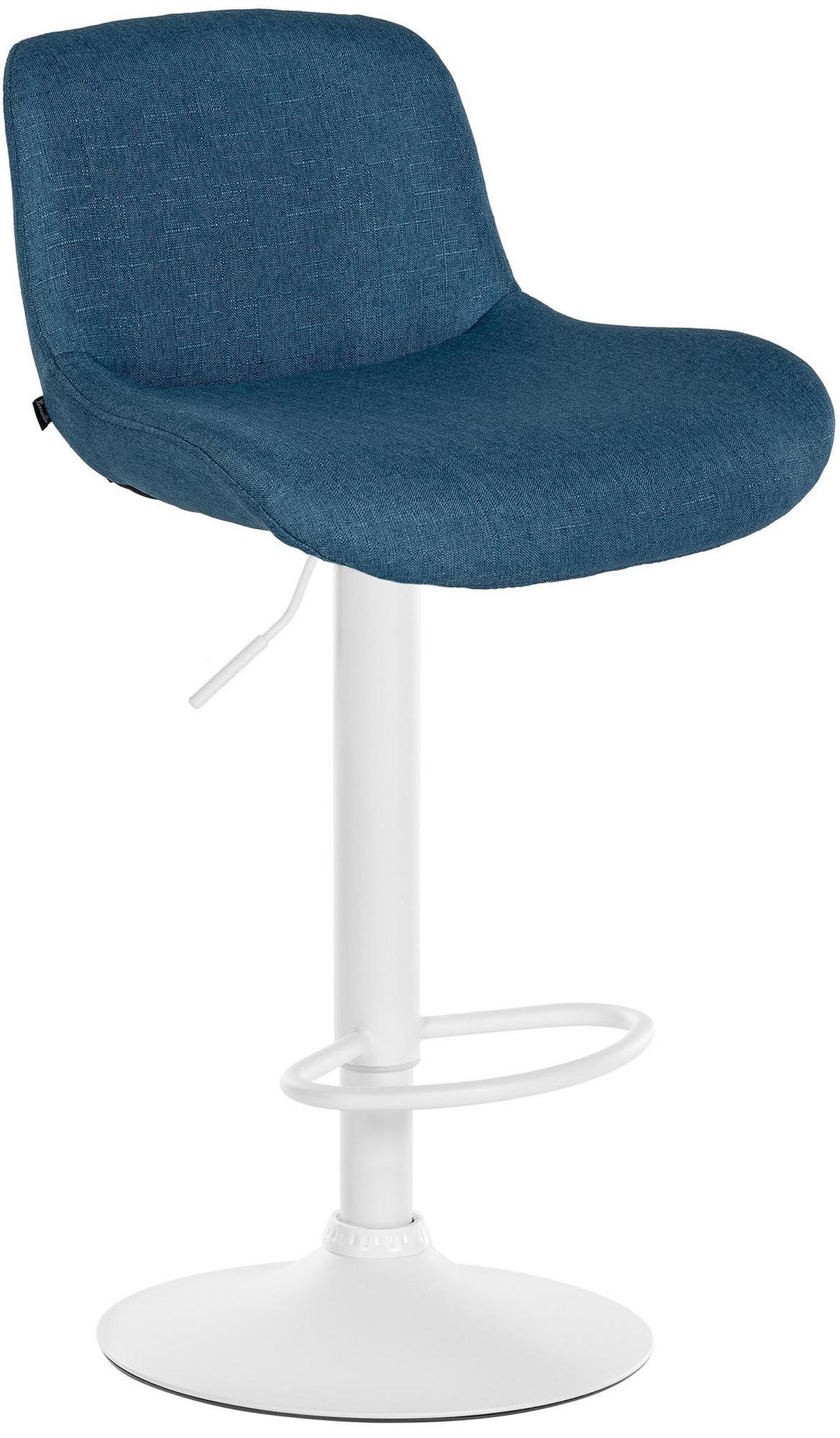 BARHOCKER Stoff blau - Blau/Weiß, Textil/Metall (50/85/50cm) - CLP