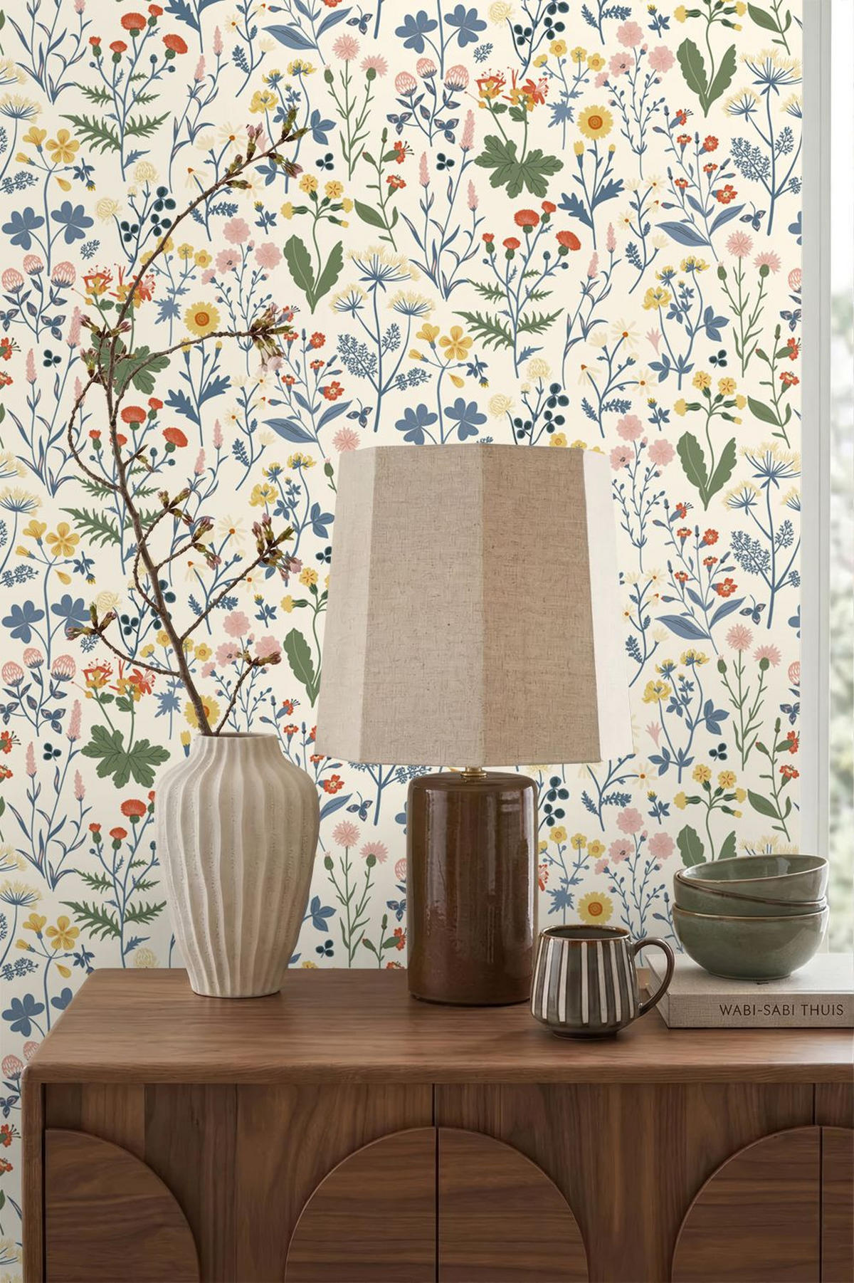 TAPETE Feldblumen 50 x 900 cm - Weiß, Papier (50/900cm) - ESTAhome
