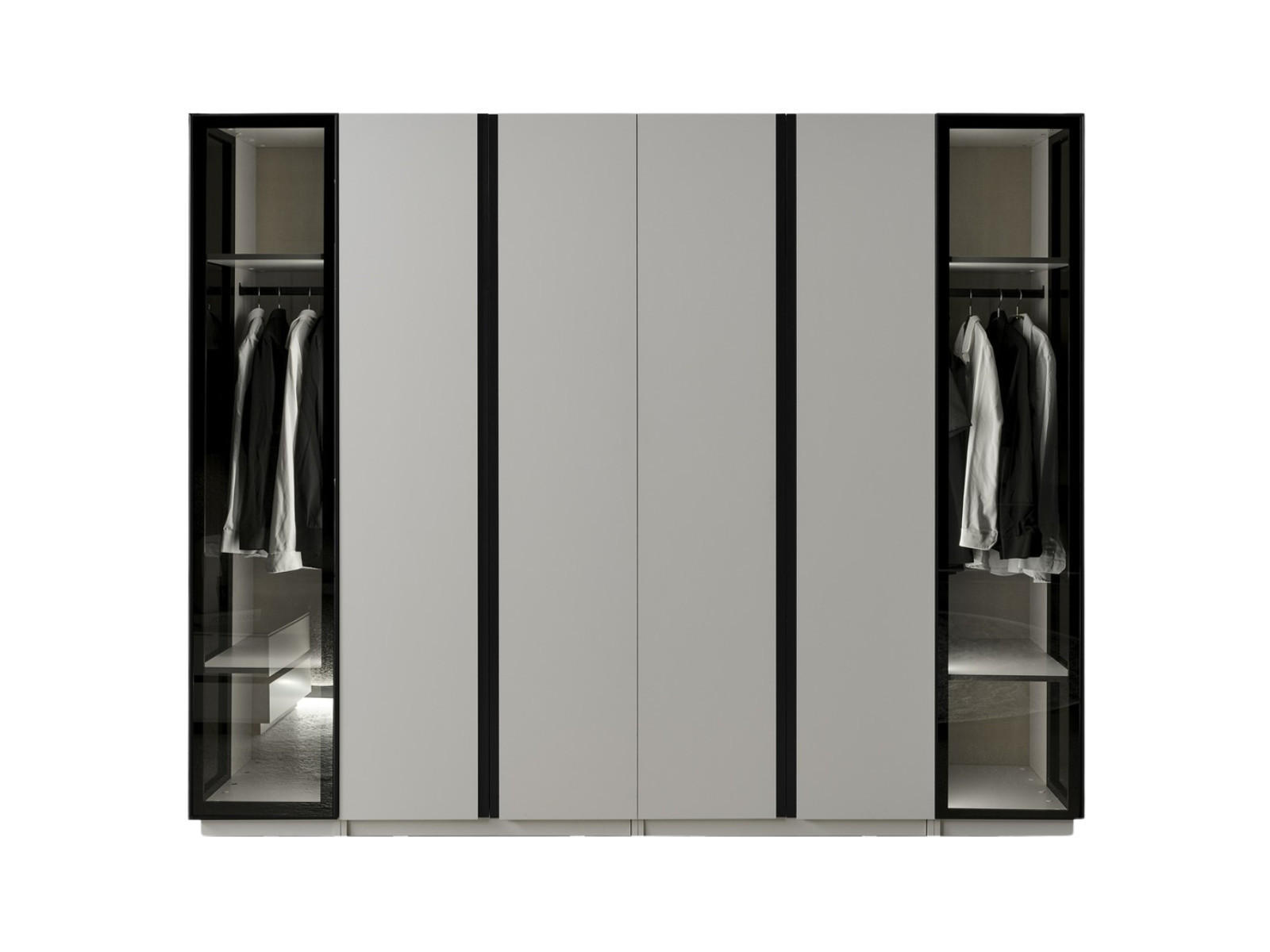 KLEIDERSCHRANK Ashley 2 trg., mit Regalen - Grau, Holzwerkstoff (88/215/62cm)