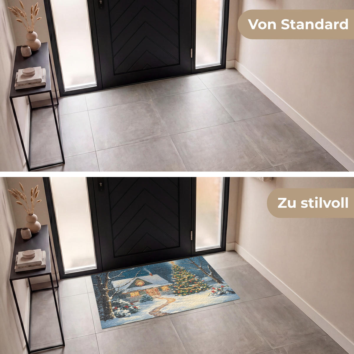 ROHOŽKA Vánoce - Vánoční stromek - Zima - Domov - Sníh 120x80 cm - různobarevná, textil/umělá hmota (120/0.4cm) - MuchoWow