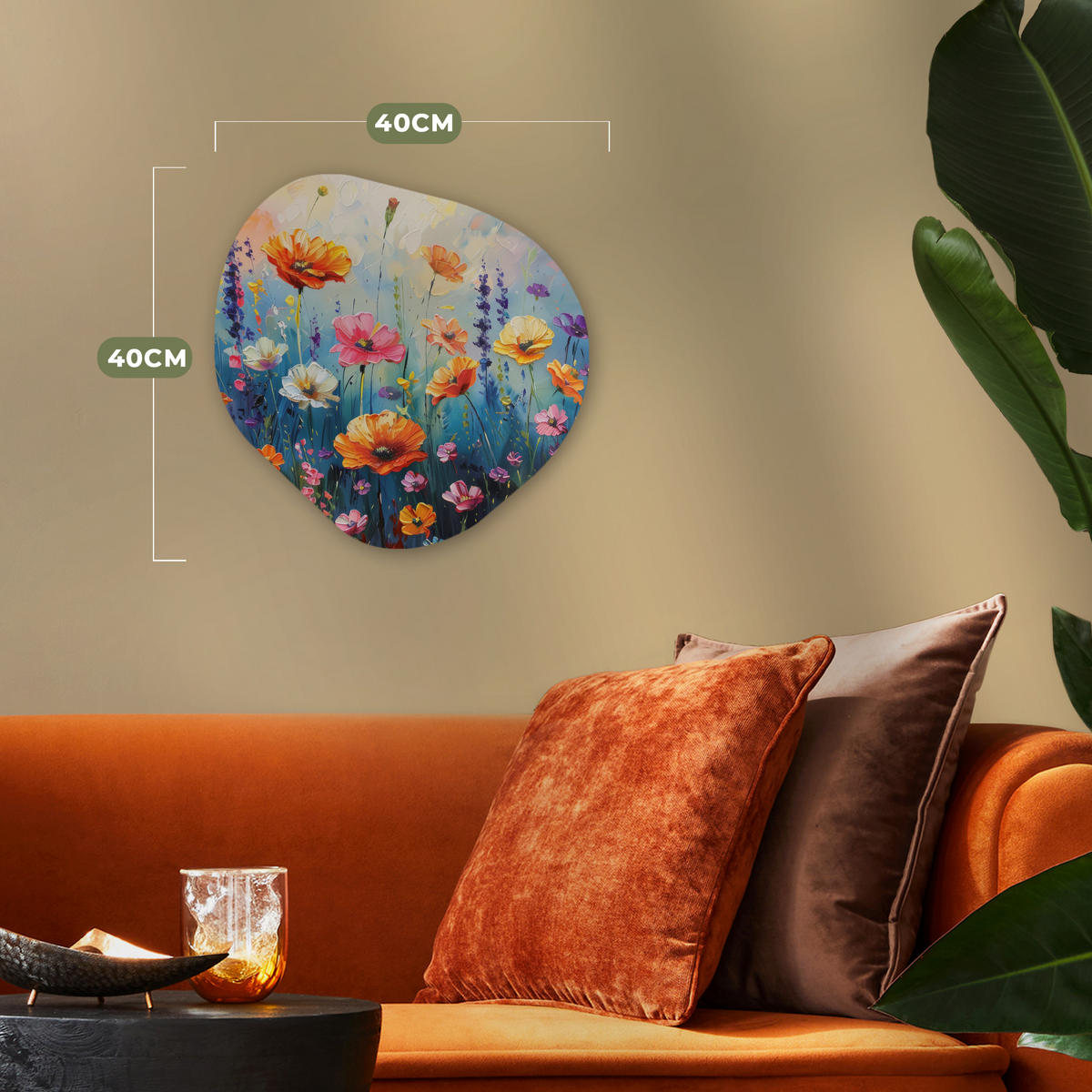 WANDBILD Blumen - Natur - Aquarell - Kunst 40x40 cm - Multicolor, Kunststoff (40/40cm) - MuchoWow