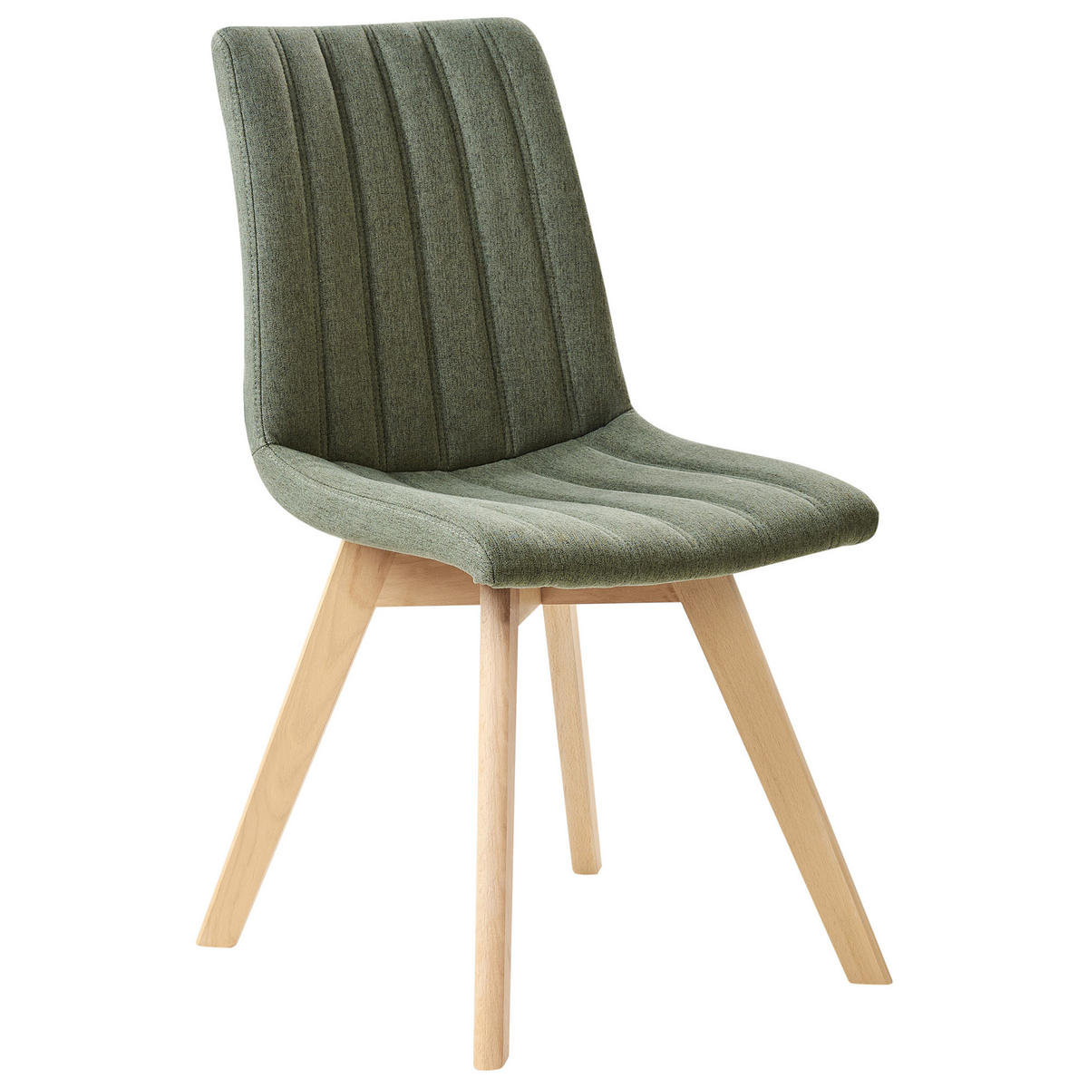 ESSZIMMERSTUHL 2er-Set Dunkelgrün Calgary - Dunkelgrün/Braun, Textil (48/86/56cm) - Beliani