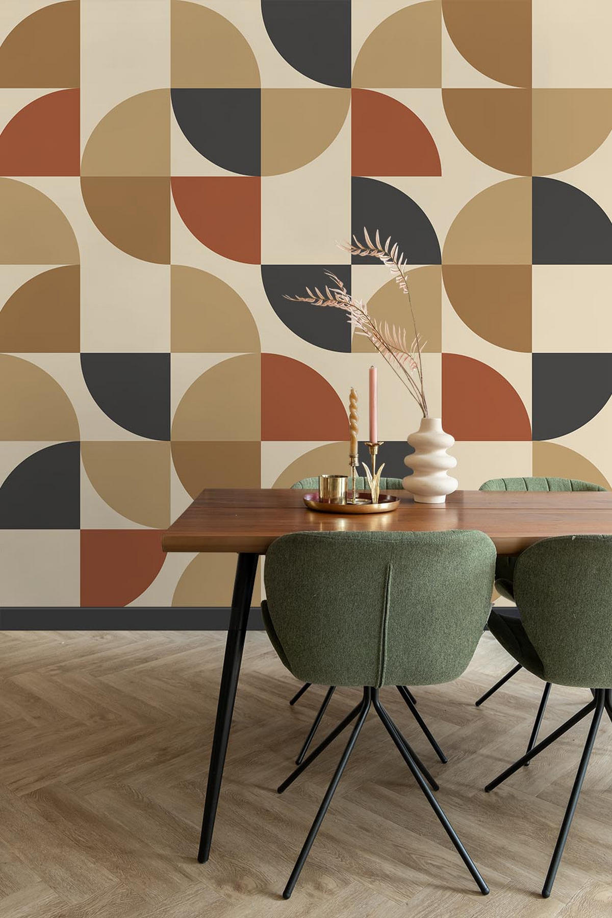 FOTOTAPETE geometrische Formen 250 x 279 cm - Beige, Papier (250/279cm) - ESTAhome