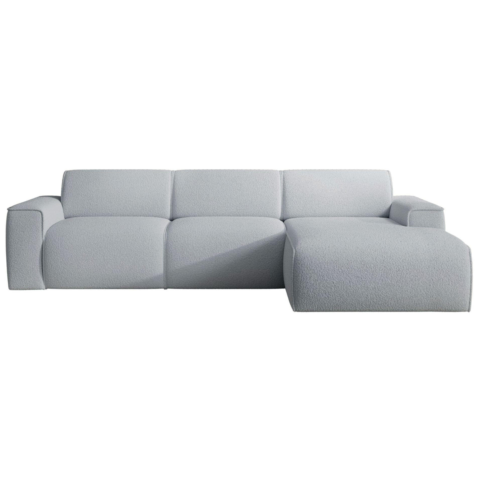 ECKSOFA Bouvi Hellgrau rechts - Hellgrau/Schwarz, Kunststoff/Textil (165/310cm) - Selsey