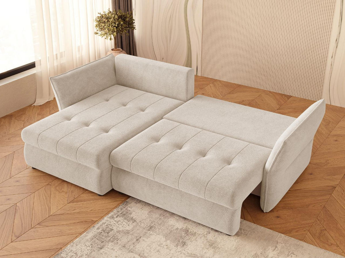 ECKSOFA Lino Beige - Beige/Schwarz, Holz/Kunststoff (270/172cm) - Graingold