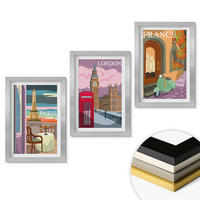 WANDBILDER 3er Set - 20x30 cm Silberner Rahmen - Ansichten Paris London Retro - Silberfarben, Kunststoff (20/30cm) - ArtPrintCave