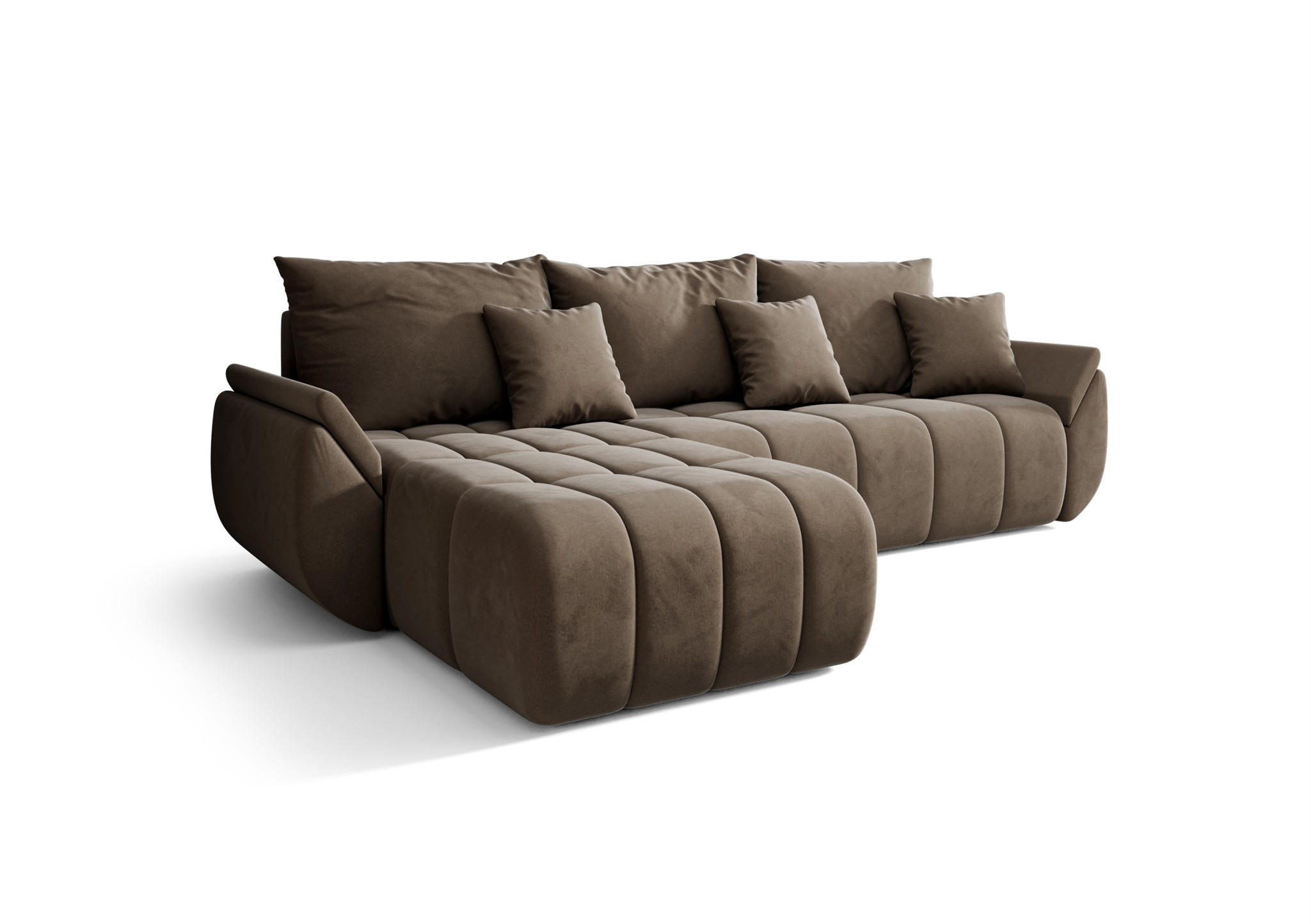 ECKSOFA Osaka - Braun, Holzwerkstoff/Textil (280/185cm) - Fun Möbel