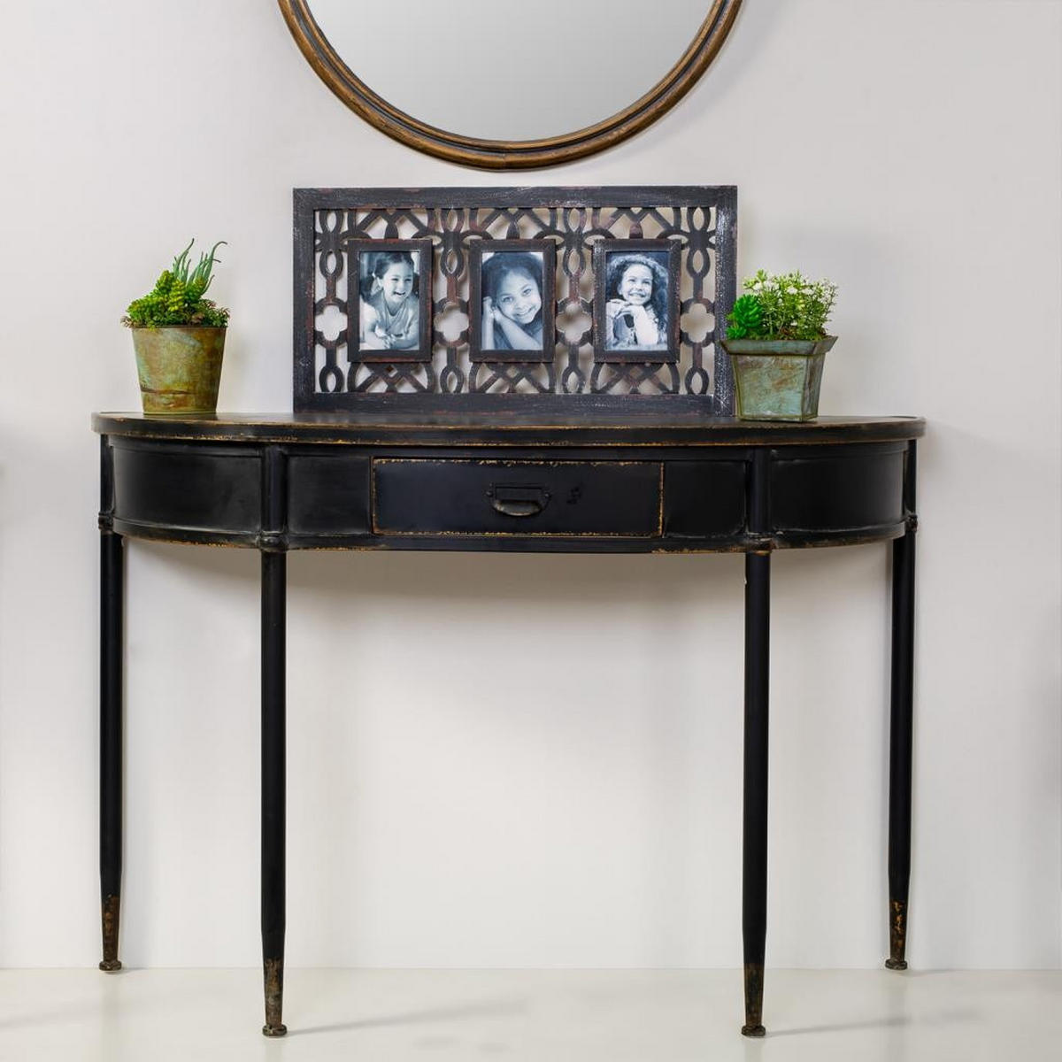 KONSOLE aus Metal 120x44x80 cm - Schwarz, Metall (44/120/80cm) - Wanderlust