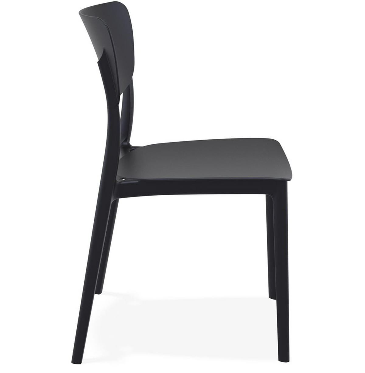STUHL OMA Schwarz - Schwarz, Kunststoff (39/82/45cm) - Légia Home