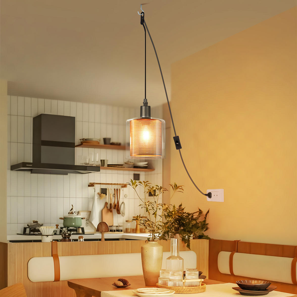 PENDELLEUCHTE Kaelis 13/12/450 cm - Schwarz, Metall (13/12/450cm) - ZMH