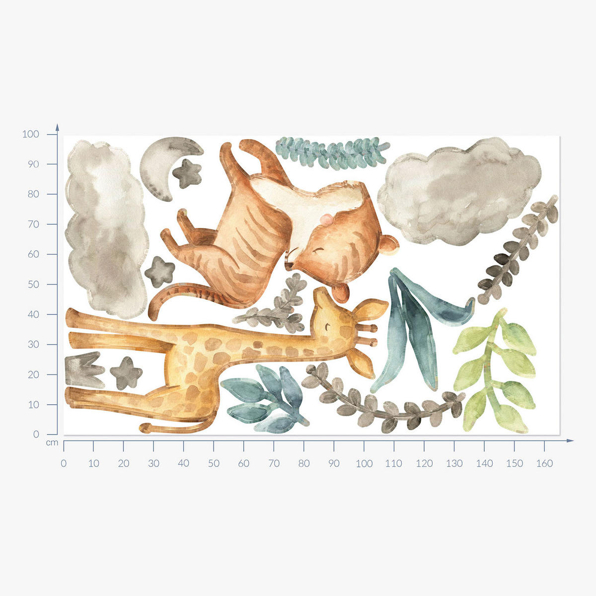 WANDAUFKLEBER 100x165cm - Pflanzen und Tiere - Multicolor, Kunststoff (100/165/0.1cm) - Wallfluent