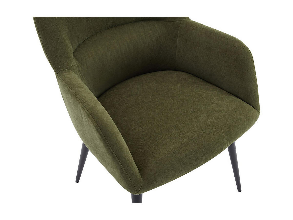 STUHL mit Armlehnen 6er-Set - Stoff & schwarzes Metall - Grün - HEKA - Grün, Textil (61/78/59.5cm) - Vente-Unique