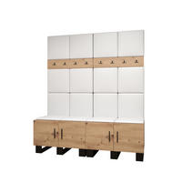 GARDEROBEN-SET 196/168/45,6 - Schwarz/Eiche Artisan, Holz/Kunststoff (168/196/45.6cm) - Abiks Möbel