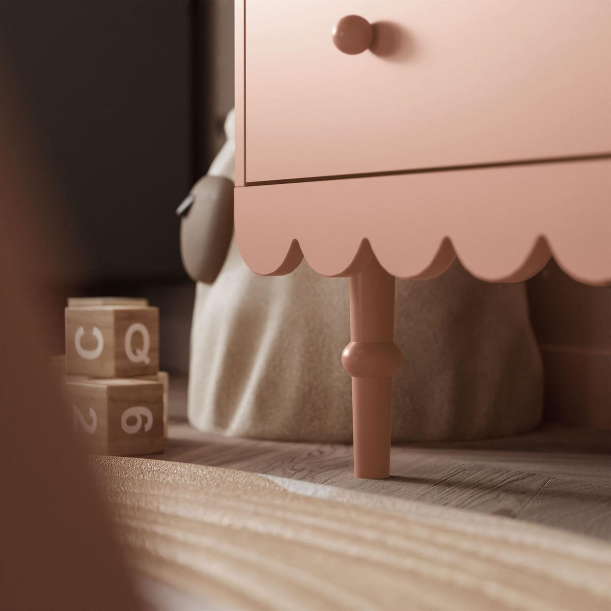 BABUSHKA Kommode mit Schubladen, Natürlich Rosa - Rosa, Holzwerkstoff (84/91/50cm)