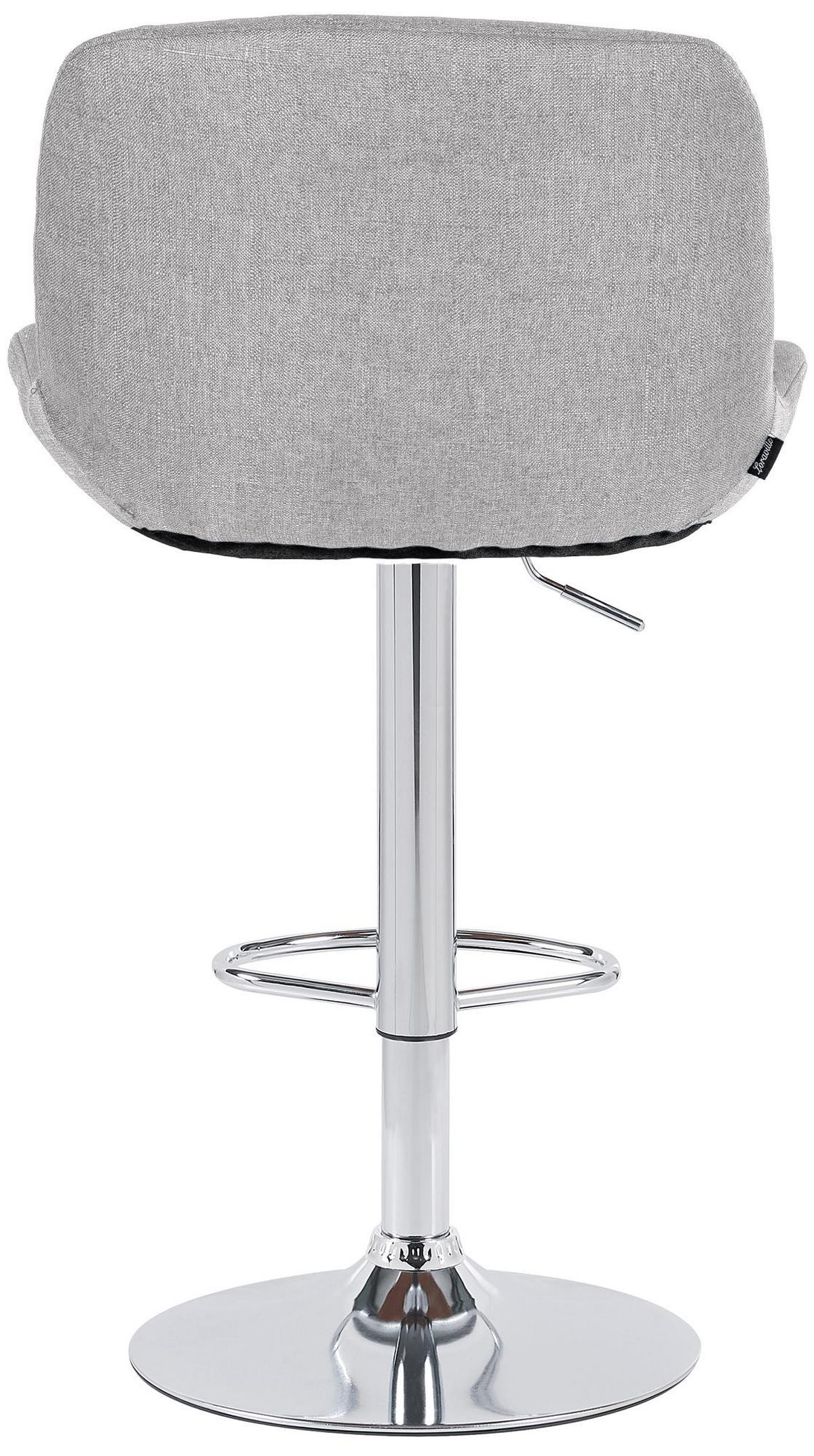 BARHOCKER Stoff hellgrau - Chromfarben/Hellgrau, Textil/Metall (50/85/50cm) - CLP