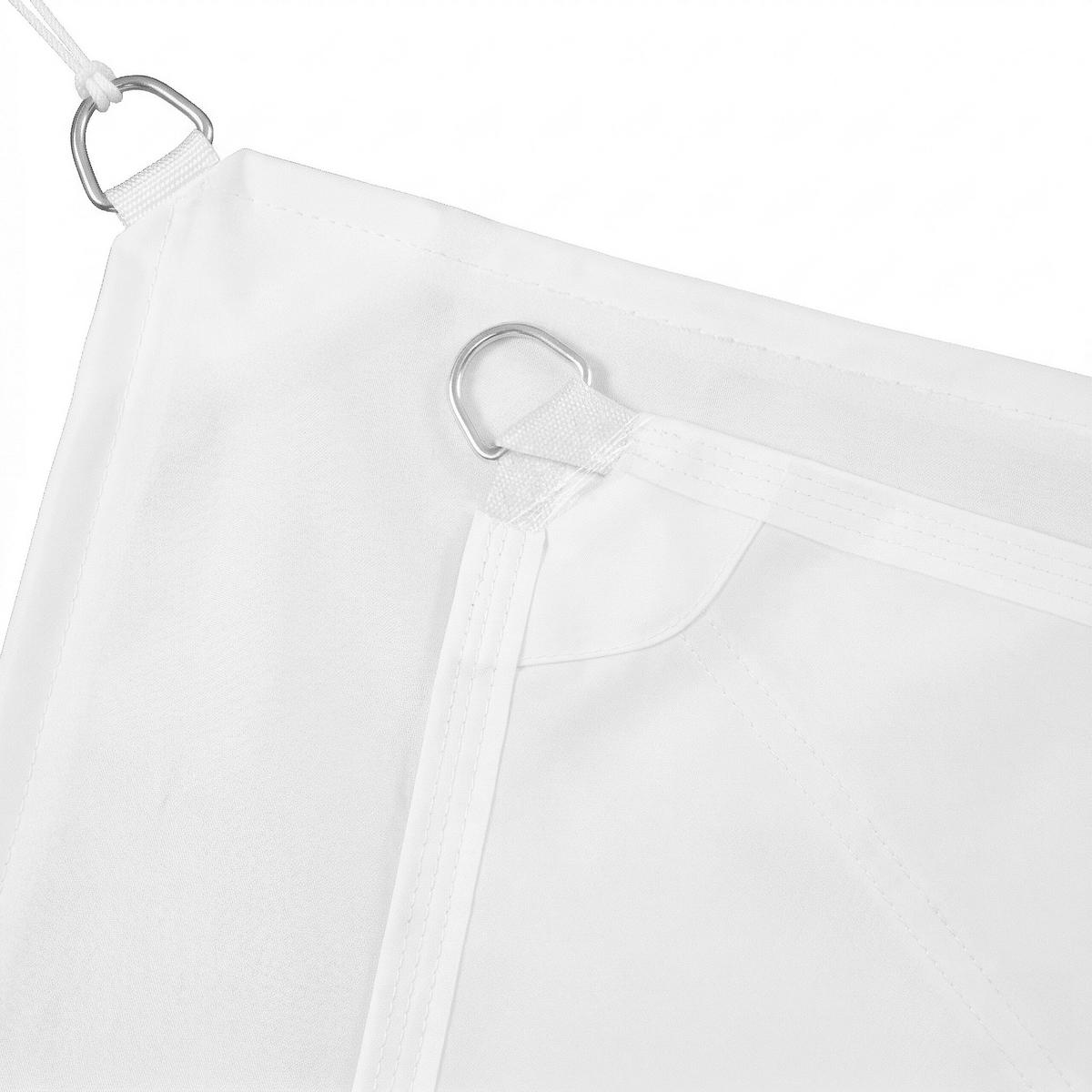 SONNENSEGEL - Weiß Hochglanz, Textil/Metall (400/200cm) - Relaxdays