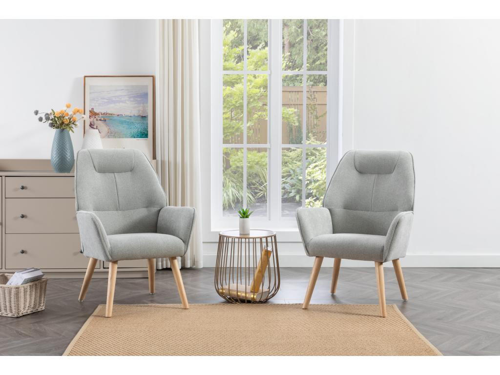 SESSEL - Stoff - Grün - OSIMO - Grau, Textil (71/92/62cm) - Vente-Unique