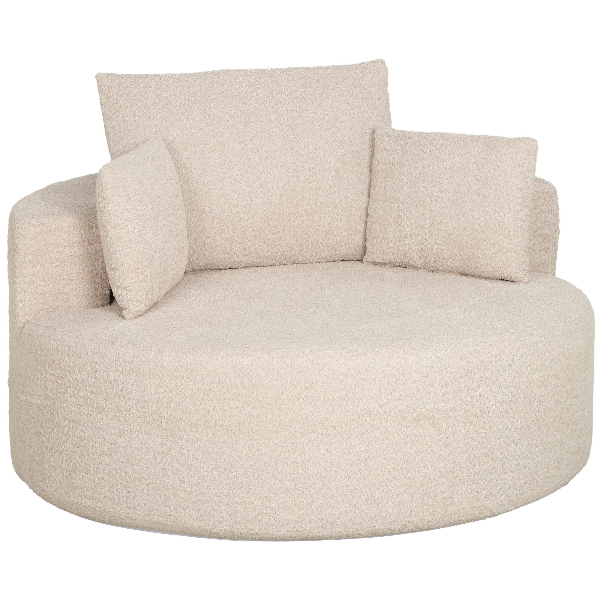SESSEL Creme 130/130/82 cm - Creme, Textil (130/82/130cm) - PANGIVO