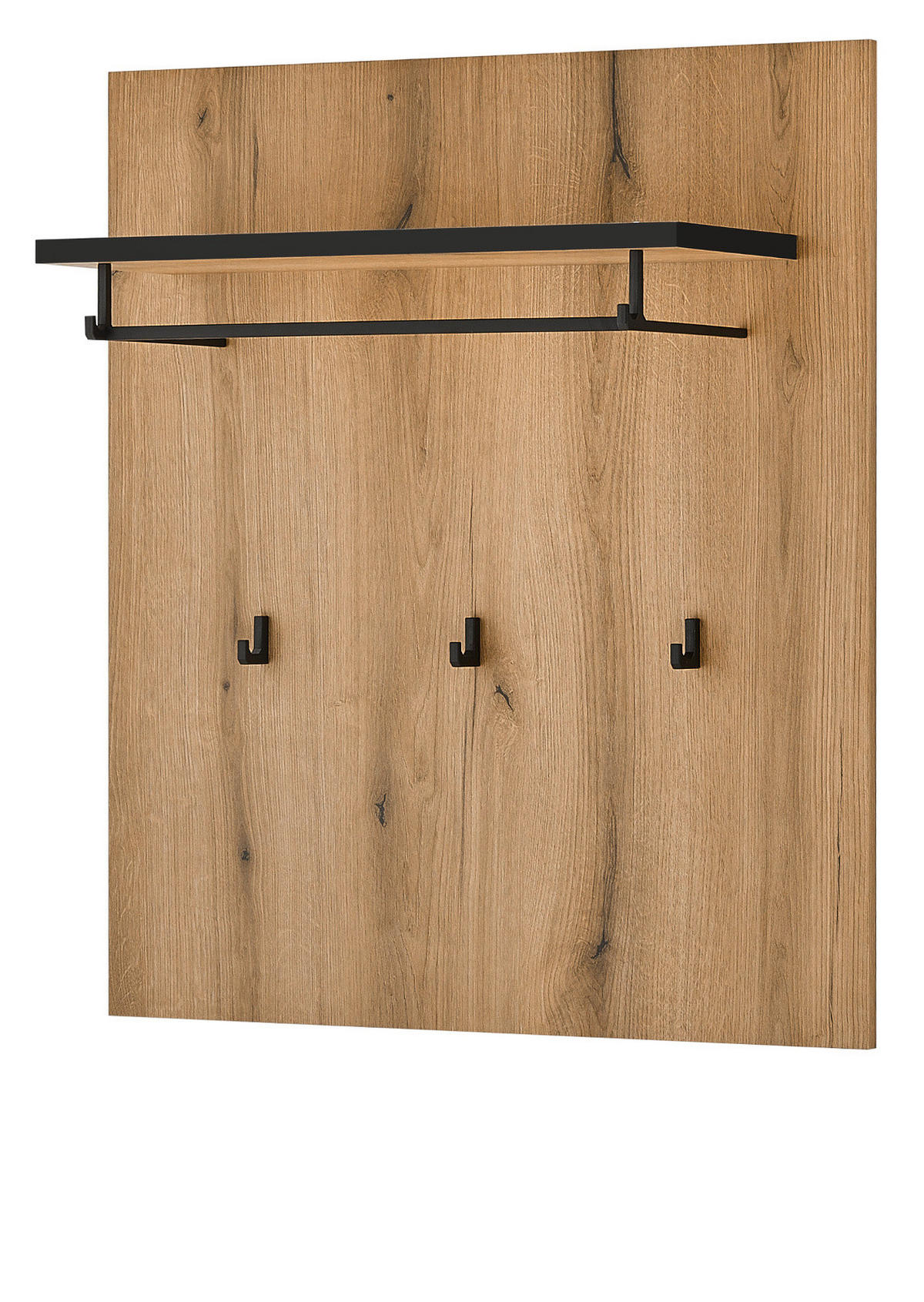 GARDEROBENPANEEL Evoke Eiche 79 cm, Wandgarderobe mit Kleiderstange - Eichefarben, Holzwerkstoff/Metall (79/89/25cm) - Furn.Design