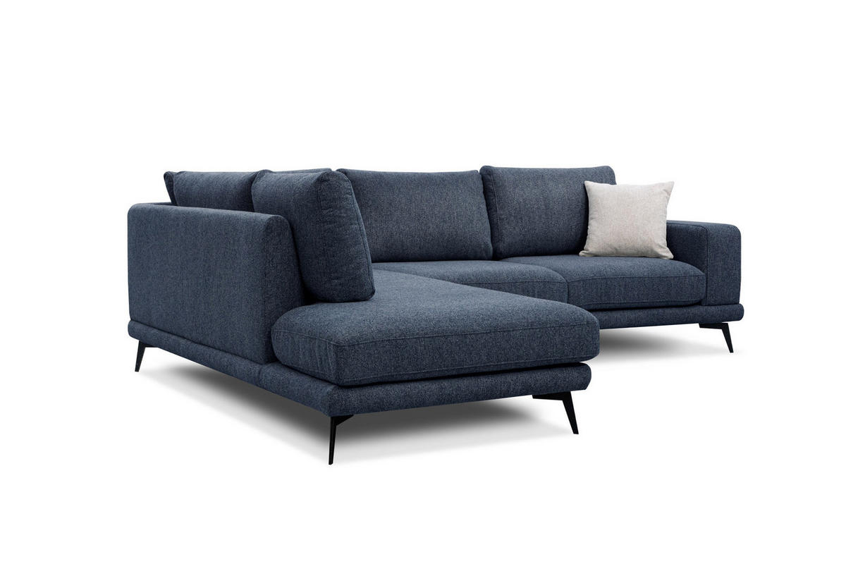 ECKSOFA MEDIOLANE 5-Sitzer, dunkelblau - Dunkelblau, Holzwerkstoff/Textil (219/282cm) - Courtois Laville