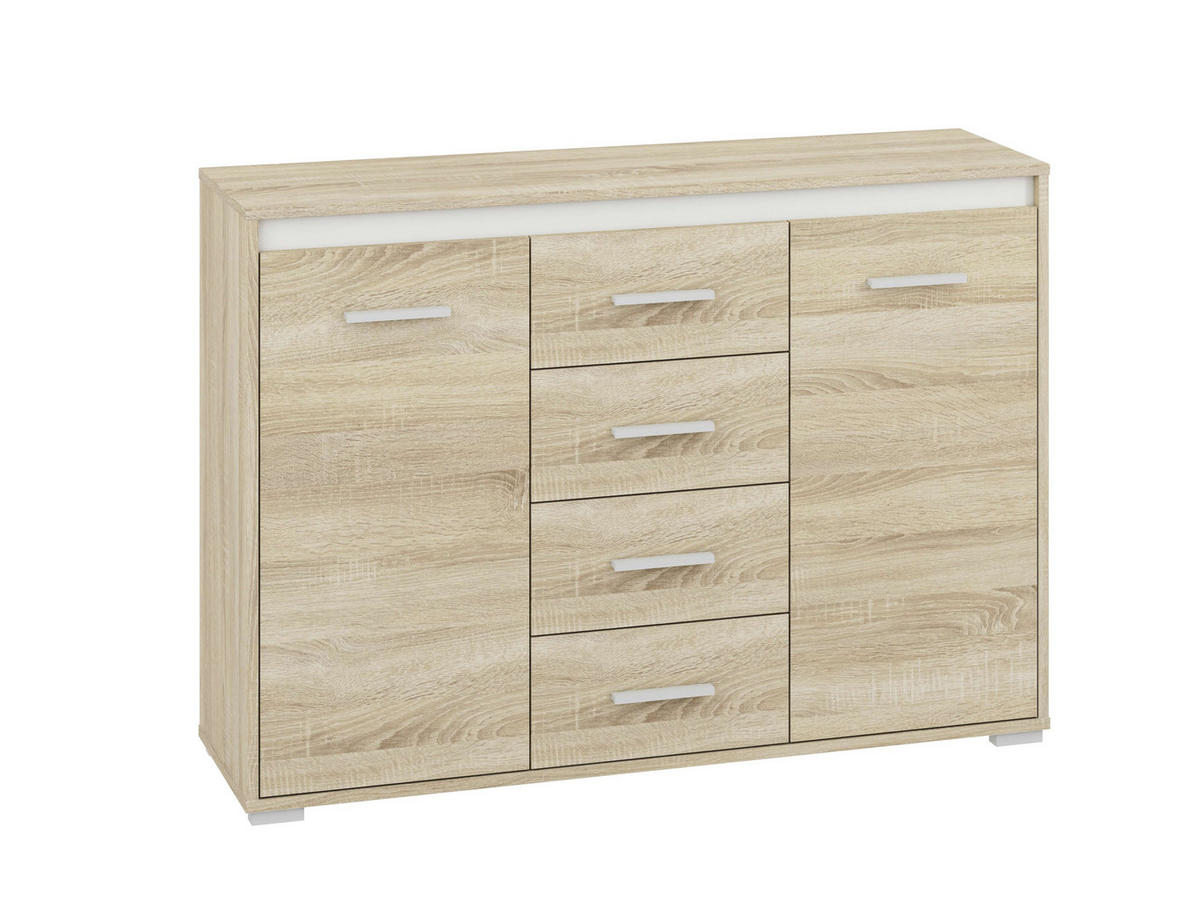 WOHNZIMMER Set 3-tlg. – Avo – Eichefarben - Eichefarben, Holzwerkstoff (80/200/50cm) - hi-markt