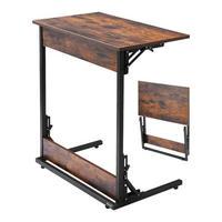 BEISTELLTISCH klappbar mit Metallrahmen 60 x 70 cm Braun und Schwarz - Braun, Holzwerkstoff (37/60/70cm)