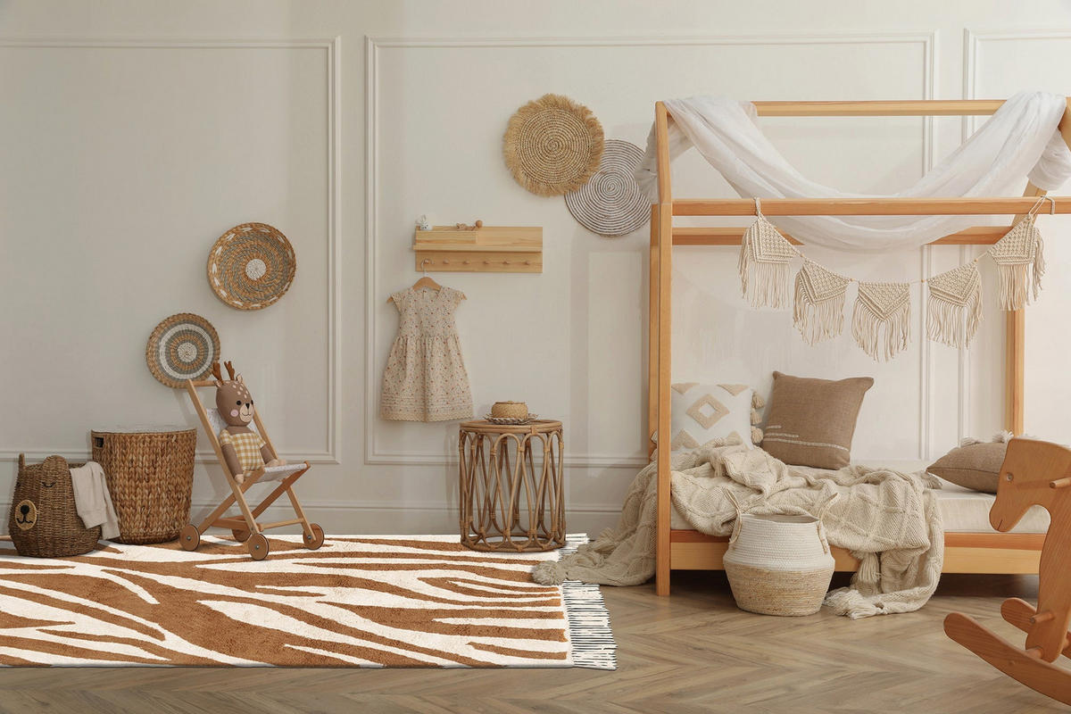 TEPPICH Design hochwertige Baumwolle bruin - Braun, Naturmaterialien (200/290cm) - AFK Living