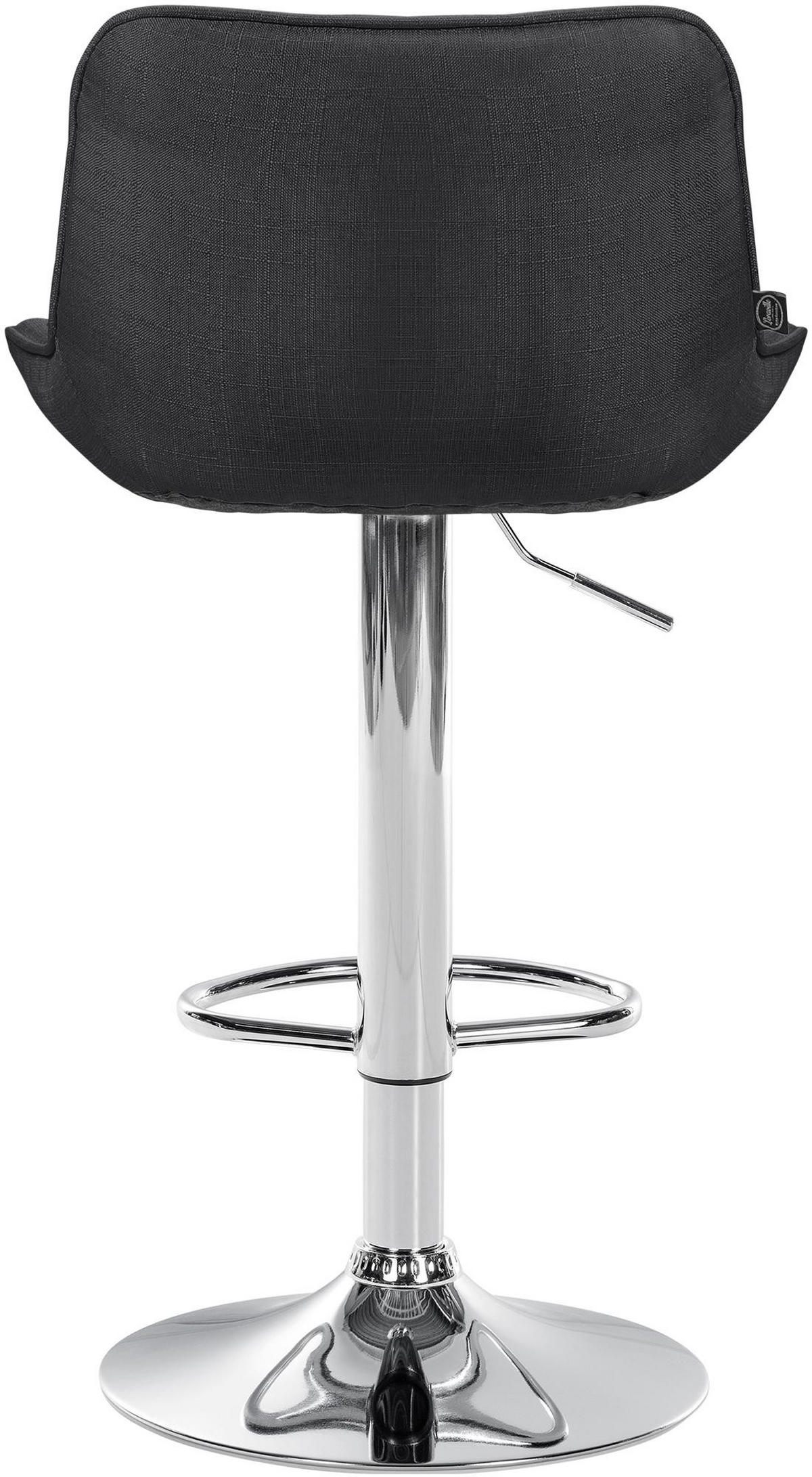 BARHOCKER 2er Set Stoff dunkelgrau - Chromfarben/Dunkelgrau, Textil/Metall (49/85/51cm) - CLP