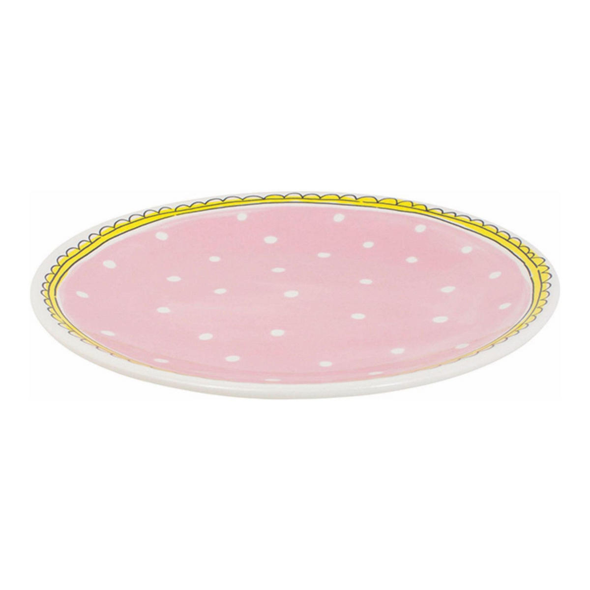 FRÜHSTÜCKSTELLER Punkt in Rosa - 22cm - Pink, Keramik (21.8/21.8/2.5cm) - Blond Amsterdam