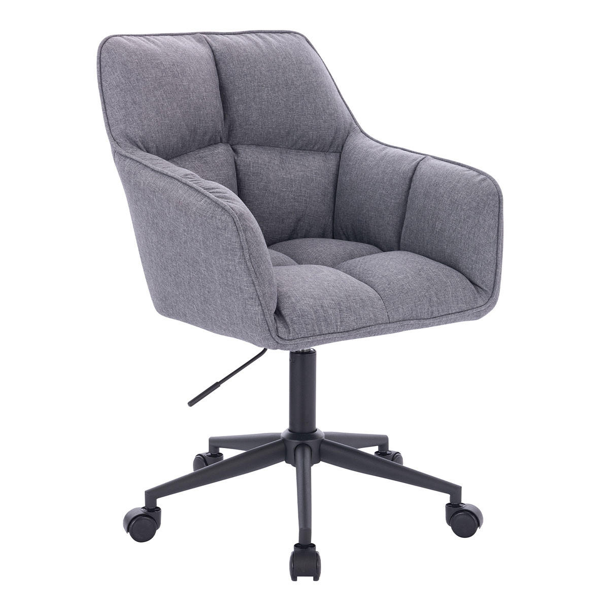 SCHREIBTISCHSTUHL JERRY Stoffbezug Grau - Schwarz/Grau, Textil/Metall (59/96/59cm) - SVITA