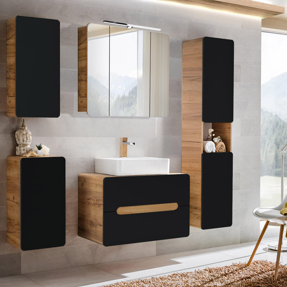 Lomado Badmöbel-Set Grau 180x200x46 cm