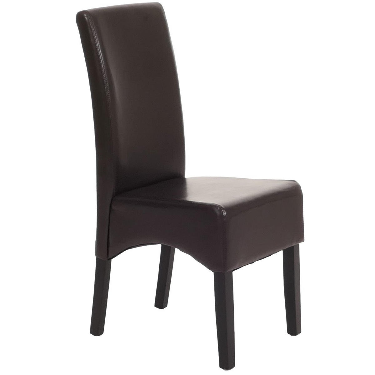 ESSZIMMERSTUHL 6er-Set klassisch und zeitlos 90x43x56cm Sitzhöhe 45cm Leder dunkle Beine Braun - Braun, Leder (43/90/56cm) - CHEFGASTRO