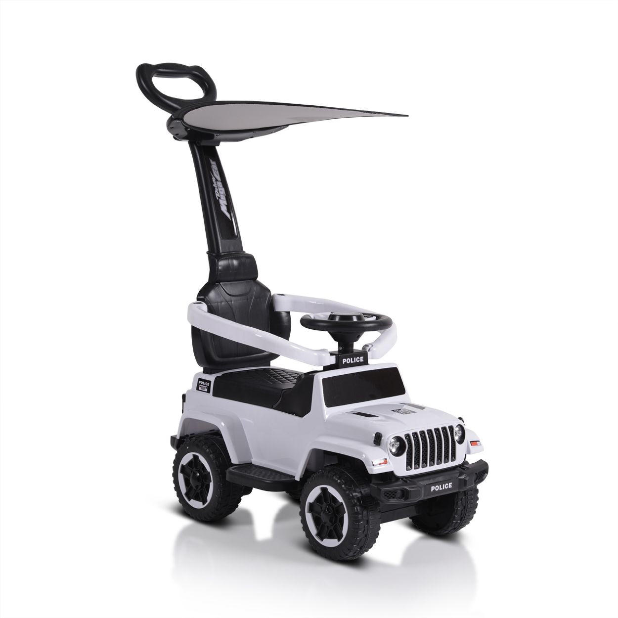 RUTSCHER Police weiß Musikfunktion Schiebestange Dach Sicherheitsbügel - Weiß, Kunststoff (82/37/90cm) - Moni