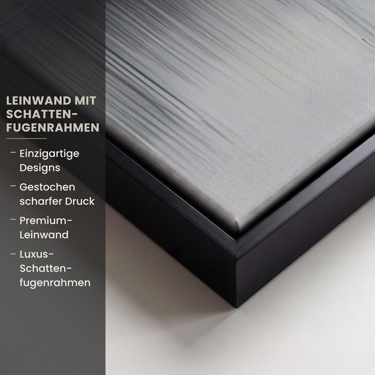LEINWAND Bilder mit Rahmen - Abstrakt - Malerei - Christentum - Kreuz - 50x50 - Weiß, Textil (50/50cm) - MuchoWow
