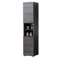 HOCHSCHRANK grau Rauchsilber 30 x 190 cm, Badschrank Türanschlag wechselbar - Silberfarben/Schwarz, Holzwerkstoff/Kunststoff (30/190/31cm) - Top.Furn