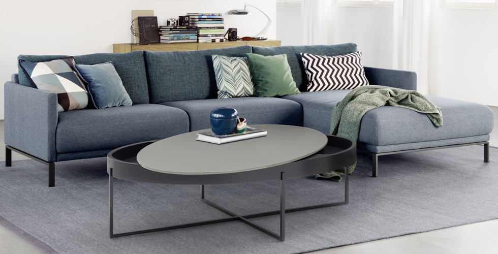 Dunkelbraune Ledercouch