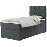 BOXBETT PERA 90/200 Dunkelgrau Struktur - H3 - Rechts Seite - Dunkelgrau, Holz/Textil (90/200cm) - MKS