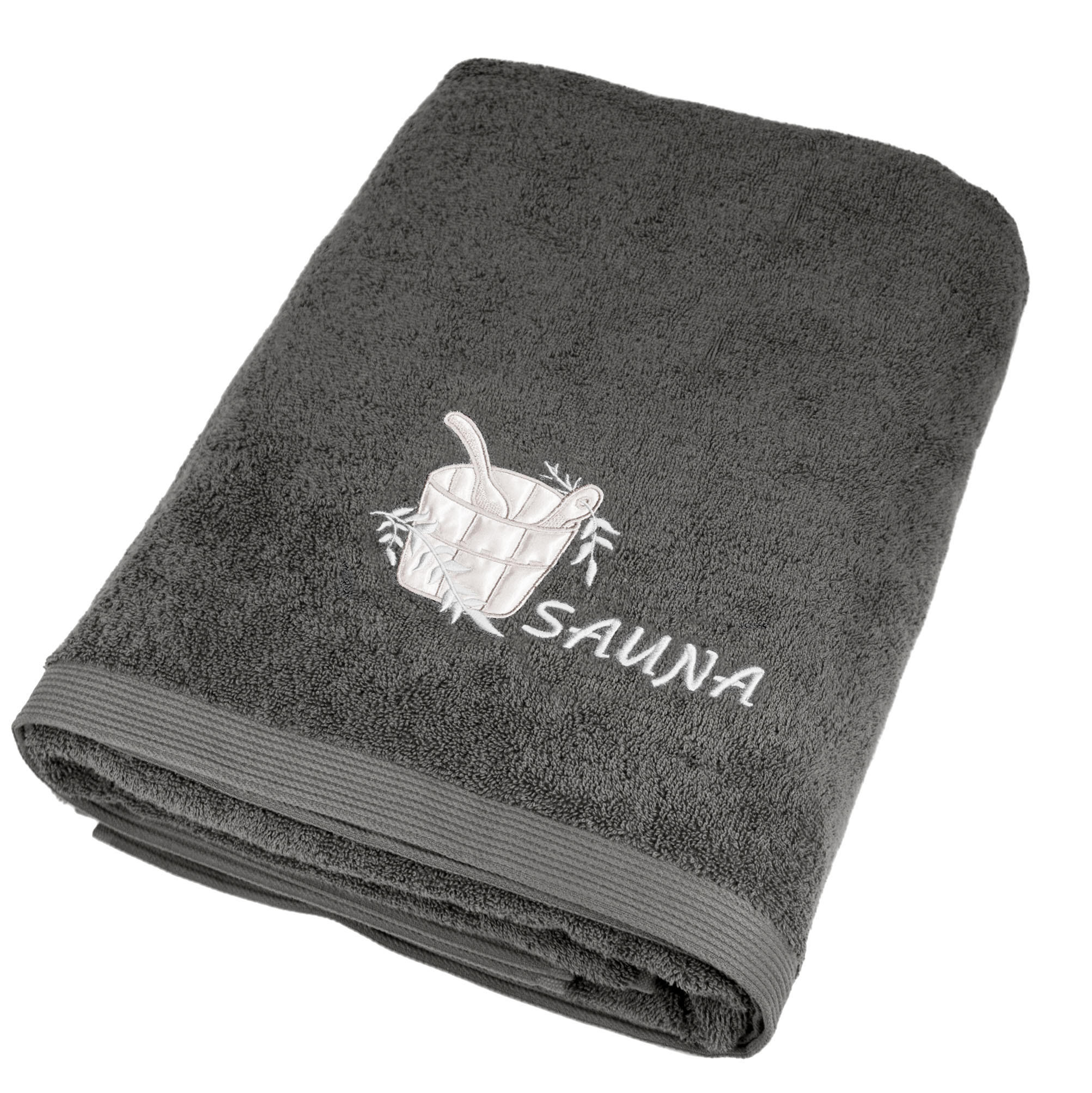 SAUNATUCH Lillby Anthrazit Grau 100x200 cm - Anthrazit, Textil (100/200cm) - Lashuma
