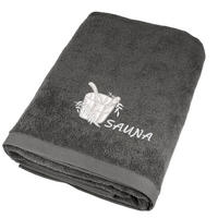 SAUNATUCH Lillby Anthrazit Grau 100x200 cm - Anthrazit, Textil (100/200cm) - Lashuma