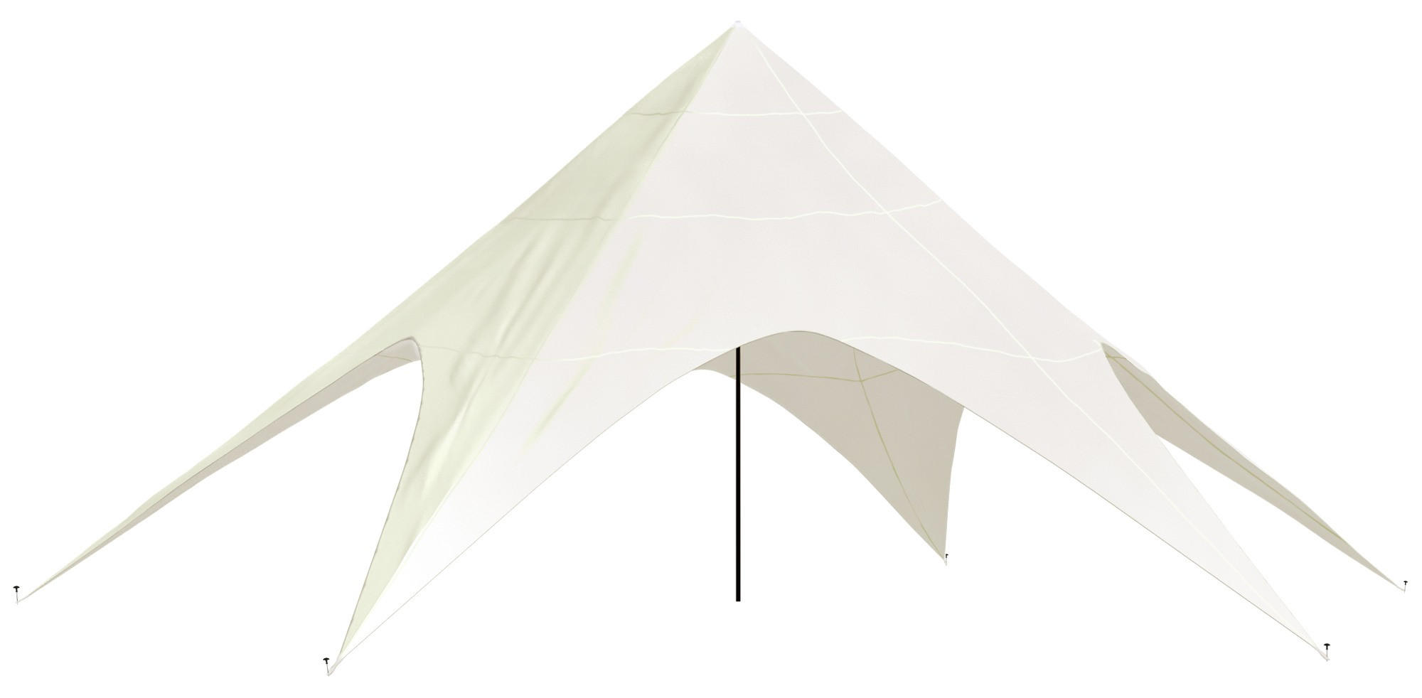 STERNZELT Tilda 12 m Kunststoff Creme Sonnensegel - Creme, Kunststoff (1200/500/1200cm) - DELUKE
