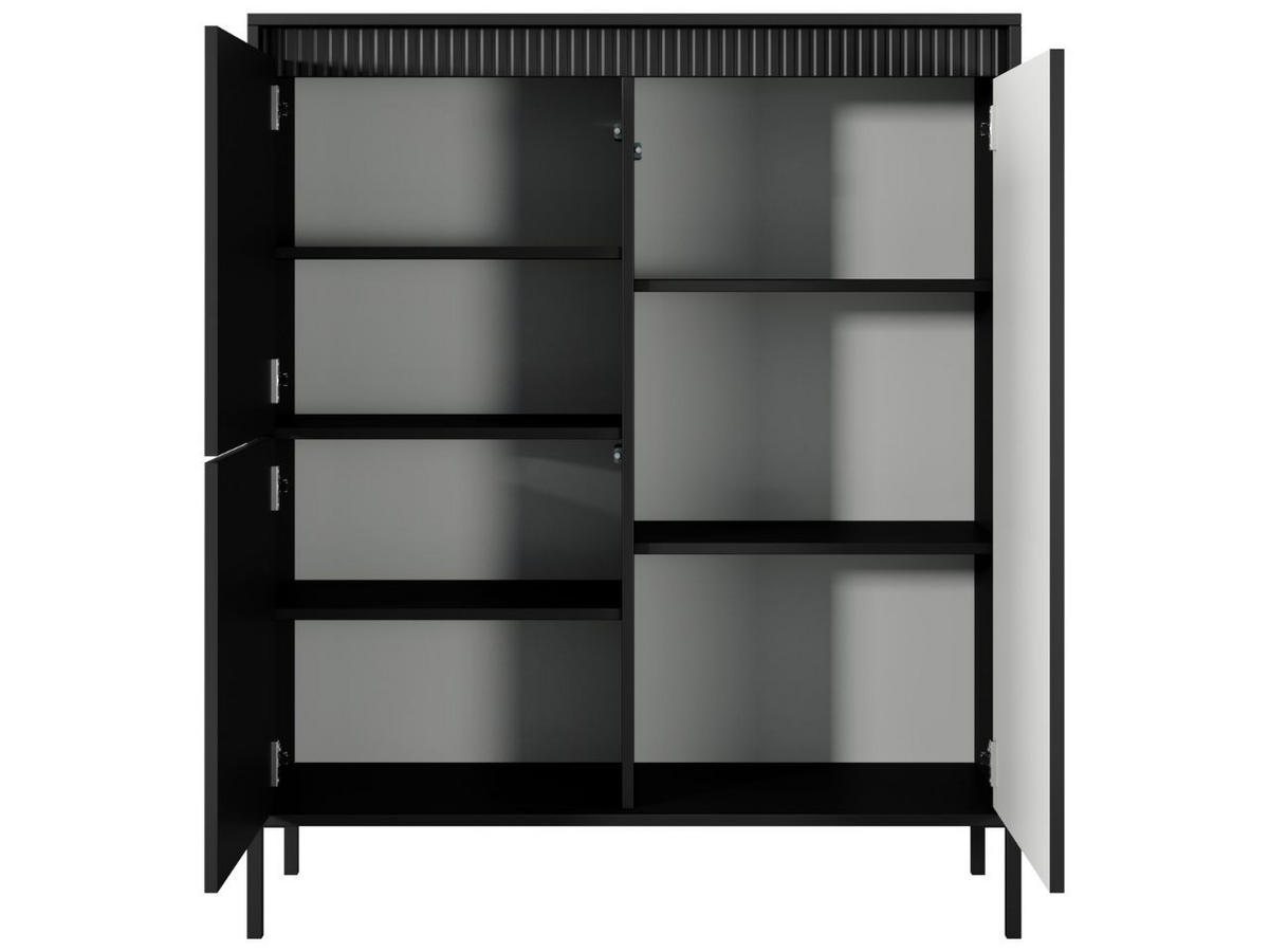 KOMMODE Schwarz 104/124/40 cm Sorano - Schwarz, Naturmaterialen/Metall (104/124/40cm) - Graingold