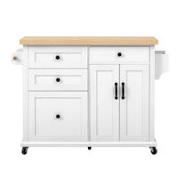 KÜCHENINSEL, mobil-teleskopierbar, multifunktionaler Stauraum, weiß - Weiß, Holzwerkstoff (53.49/18.77/121.11cm) - Vallsero