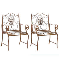 GARTENSTÜHLE Puncho - 2er Set antik braun - Braun, Metall (62/94/53cm) - TPFGarden