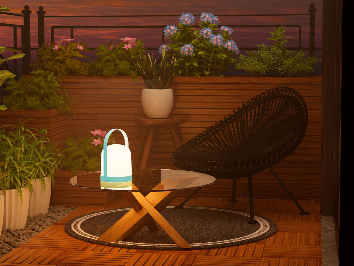 LED-BATTERIE-LATERNE IP44 Spritzwassergeschützt Innen Außen 3 Farben - Blau, Kunststoff (13.3/13.3/21.3cm) - Northpoint