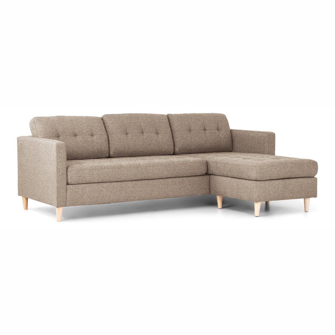 ECKSOFA Stoff hellbraun - Braun, Textil (219/151cm) - ebuy24