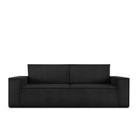 3-SITZER-SCHLAFSOFA NAPI in Pet Friendly Cord-Stoff, Schwarz - Schwarz, Textil (244/89/101cm) - KONSIMO®