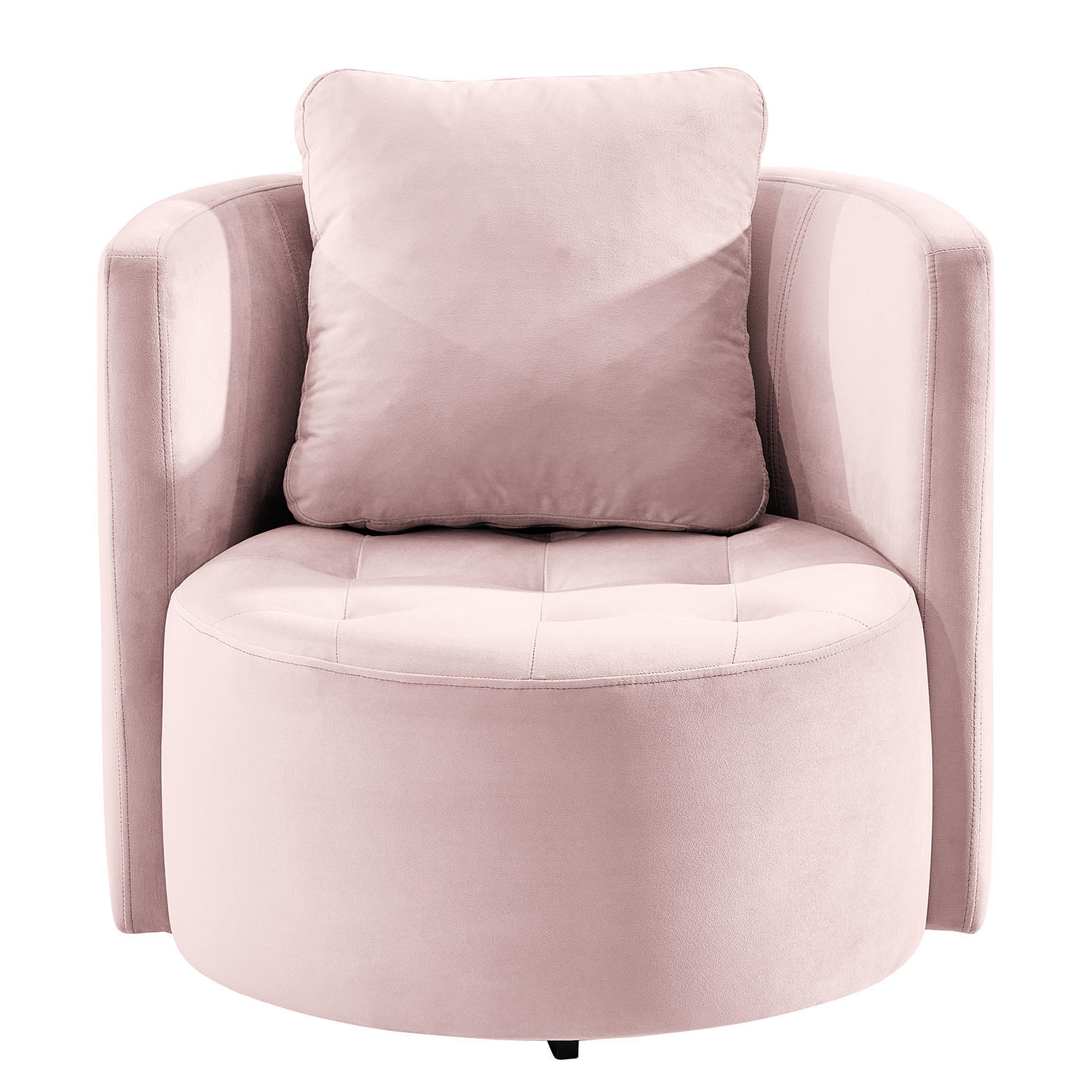 SESSEL - Schwarz/Altrosa, Textil (65/77/40cm) - home24